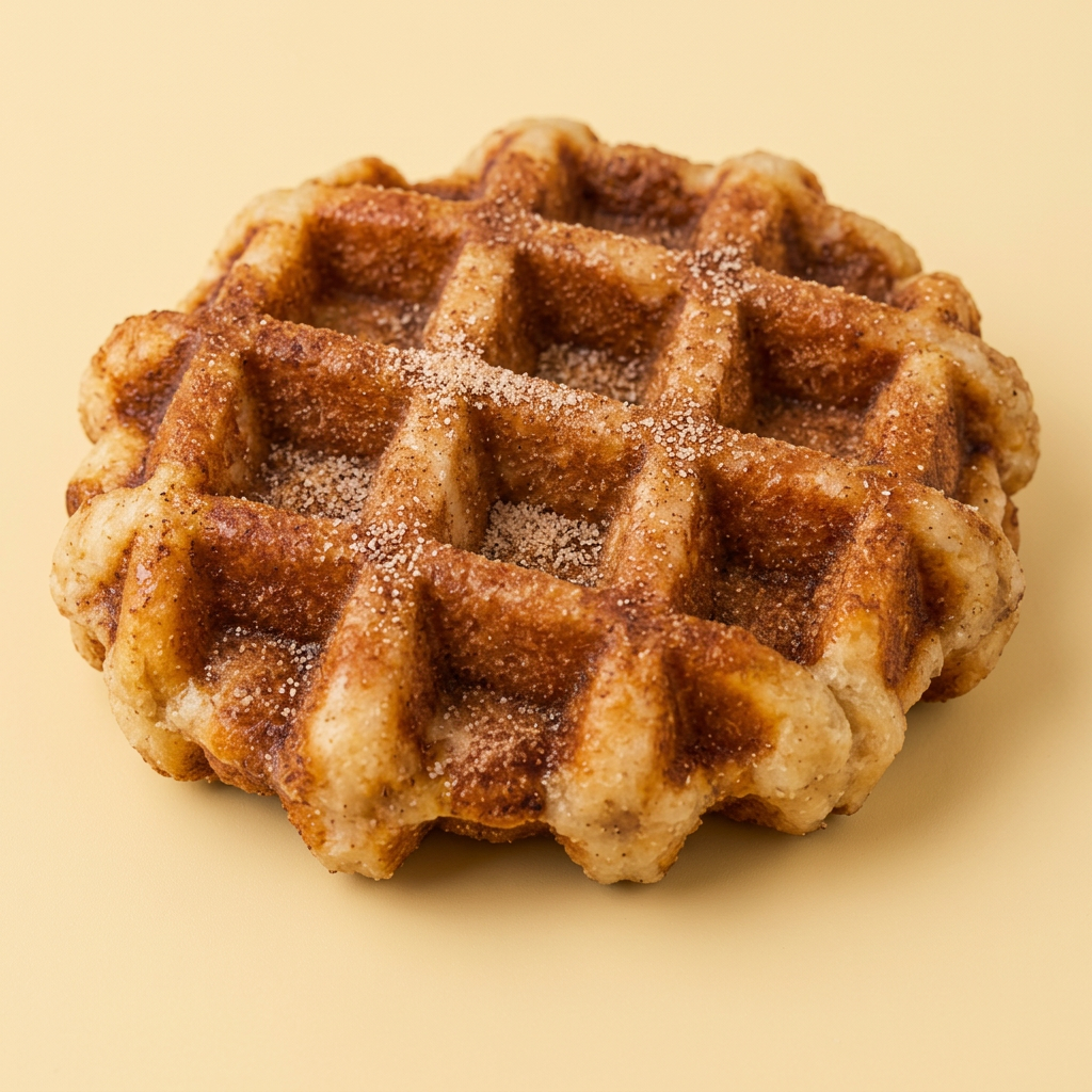 Cinnamon wafel met kaneelsuiker — gegenereerde productfoto